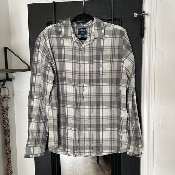 George Flannel Button Up Gray & White - Picture 1 of 2